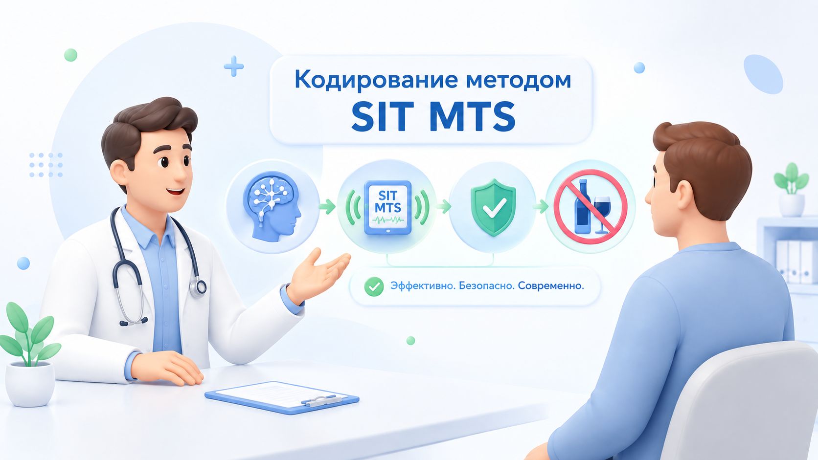Консультация врача-нарколога и схема проведения кодирования от алкоголизма методом SIT MTS